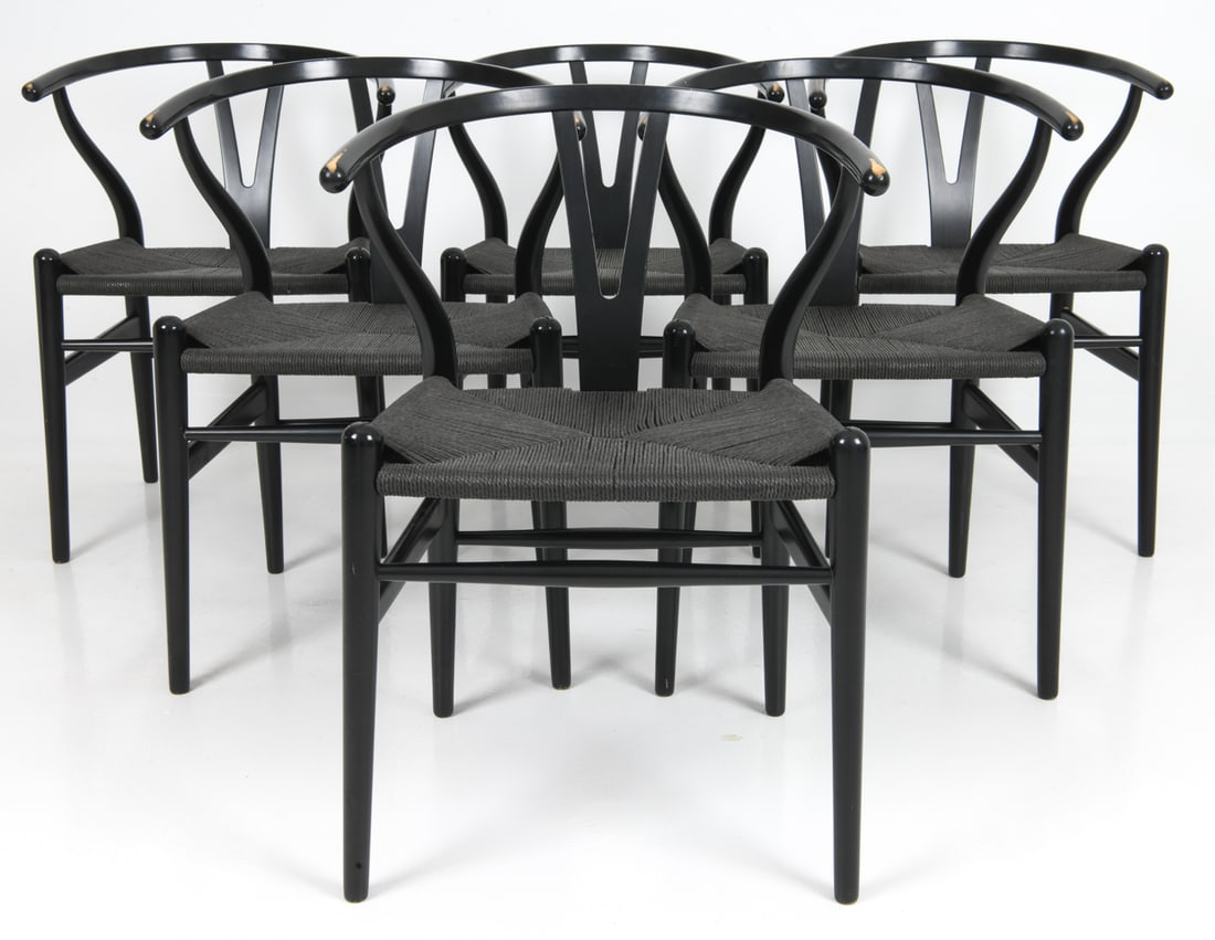 (6) HANS WEGNER CH24 WISHBONE DANISH BEECH CHAIRS (1 of 12)