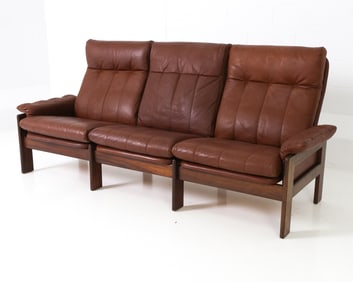 SKIPPERS MOBLER DANISH LEATHER SOFA