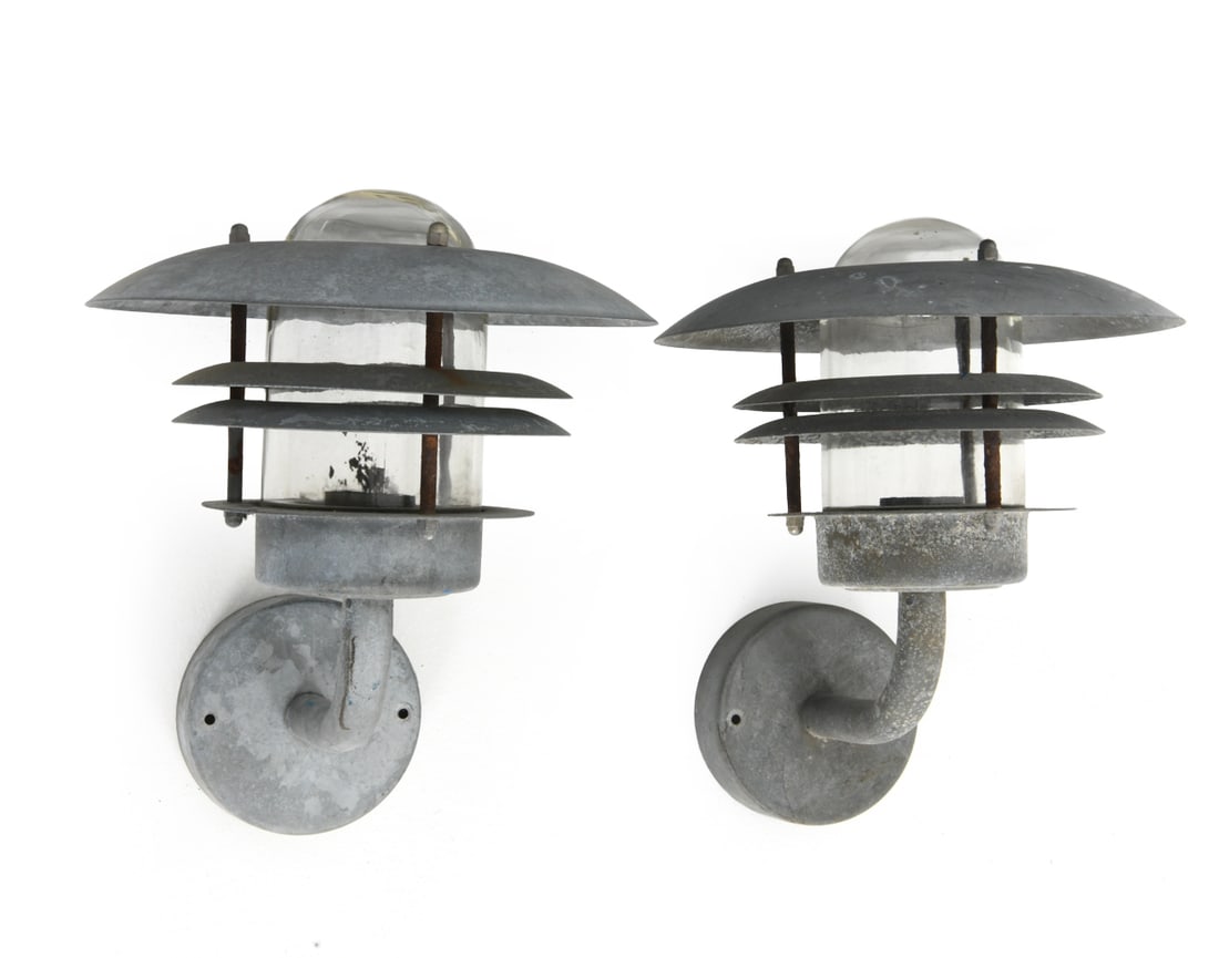 PAIR NORDLUX DANISH OUTDOOR SCONCES C. 1970S (1 of 8)