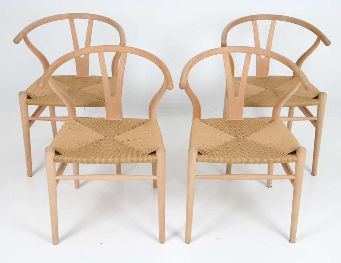(4) HANS WEGNER CH24 WISHBONE DANISH BEECH CHAIRS (1 of 1)