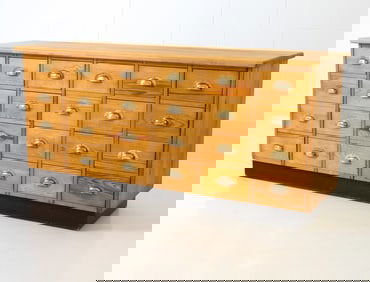 DANISH PINE MULTI-DRAWER APOTHECARY CABINET