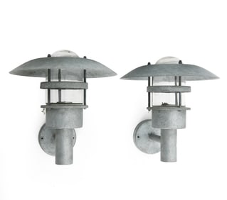 PAIR ATTR. NORDLUX DANISH OUTDOOR SCONCES