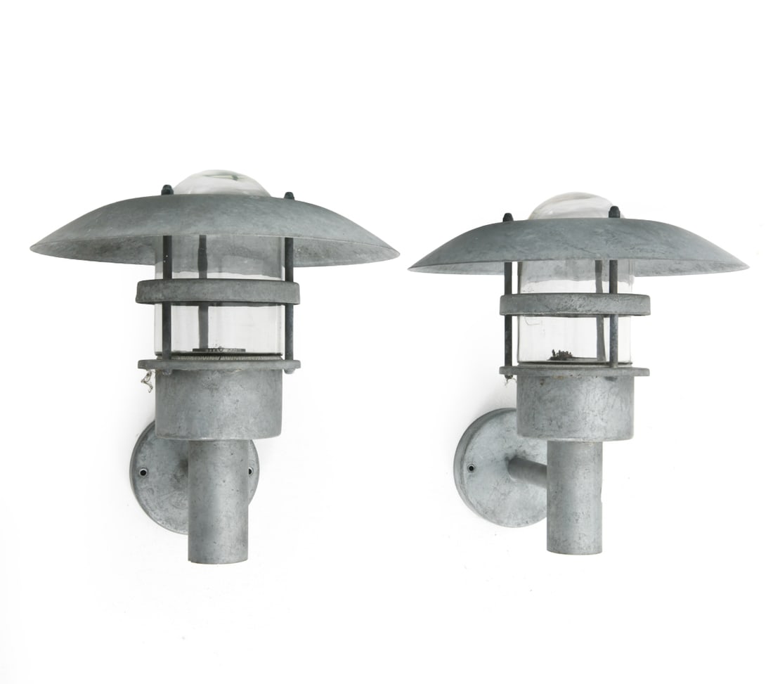 PAIR ATTR. NORDLUX DANISH OUTDOOR SCONCES (1 of 7)
