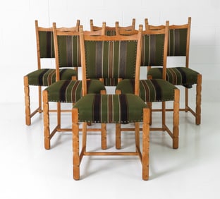 (6) ATTR. HENNING KJAERNULF OAK DINING CHAIRS