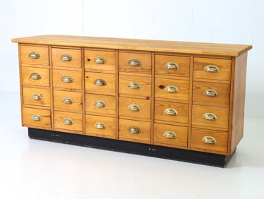 DANISH PINE MULTI-DRAWER APOTHECARY CABINET