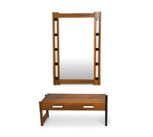 AARHUS DANISH ROSEWOOD WALL MIRROR & CHEST 1970'S