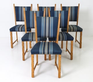(6) ATTR. KJAERNULF DANISH OAK DINING CHAIRS 1960S
