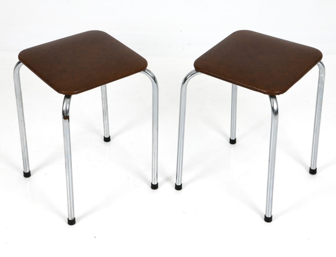 PAIR OF GERMAN CHROME STOOLS C. 1970S (1 of 11)