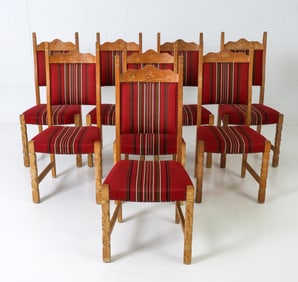 (8) KJAERNULF STYLE DANISH OAK DINING CHAIRS 1970S