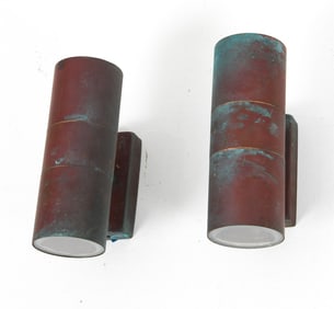PAIR OF NORDLUX COPPER OUTDOOR SCONCES C. 1990S