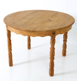 STYLE OF HENNING KJAERNULF DANISH OAK DINING TABLE