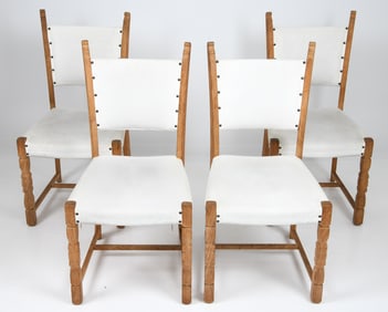 (4) ATTR. HENNING KJAERNULF OAK DINING CHAIRS
