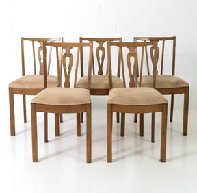 (6) DANISH OAK DINING CHAIRS C. 1970S