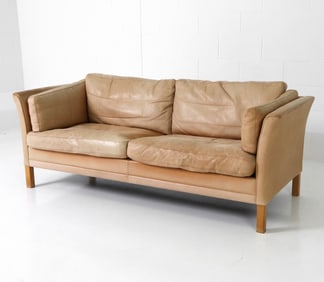 MOGENS HANSEN DANISH LEATHER SOFA C. 1960S