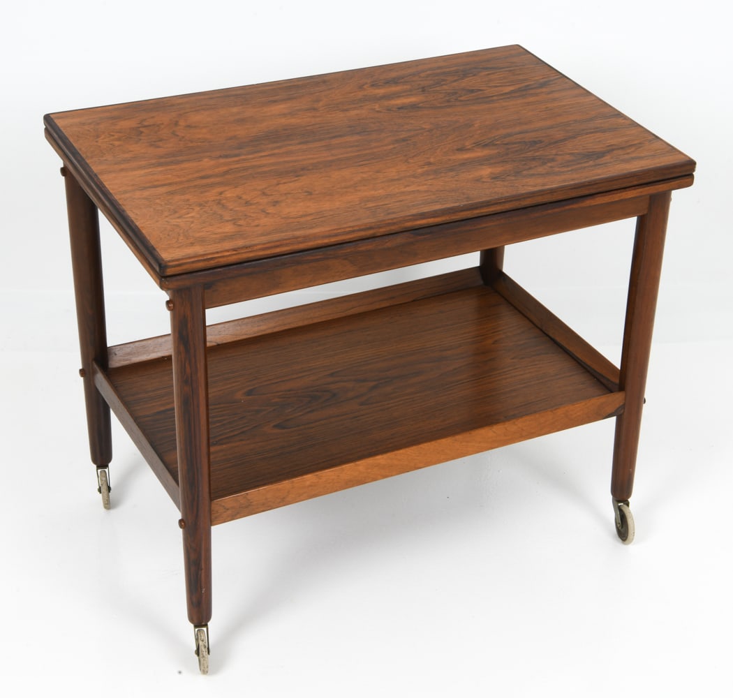 GRETE JALK FOR POUL JEPPESEN ROSEWOOD BAR CART (1 of 11)