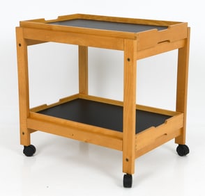 BORGE MOGENSEN STYLE DANISH BEECH BAR CART C.1960S