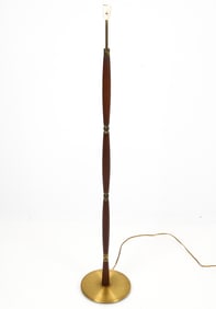 MID-CENTURY SCANDINAVIAN TEAK & BRASS FLOOR LAMP