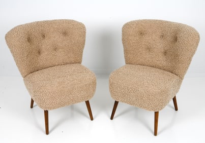 PAIR GOSTA JONSSON STYLE SWEDISH WOOL CHAIRS