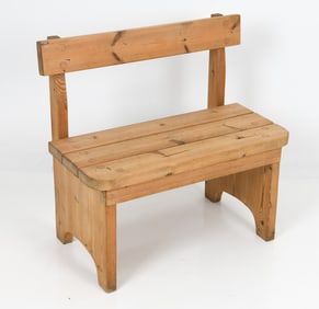 TAGE POULSEN STYLE SWEDISH PINE BENCH C. 1960S