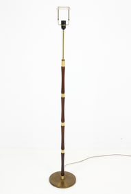 MID-CENTURY DANISH TEAK & BRASS FLOOR LAMP