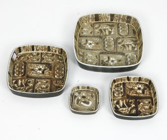 (4) NILS THORSSON DANISH FAIENCE BOWLS C. 1960S