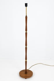 MID-CENTURY DANISH TEAK & BRASS FLOOR LAMP