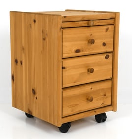 SWEDISH PINE ROLLING CHEST C. 1970S