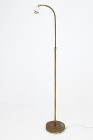 DANISH BRASS ADJUSTABLE HEIGHT FLOOR LAMP C. 1960S