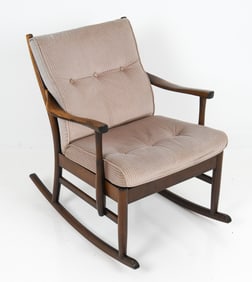 STYLE OF PARKER KNOLL ENGLISH OAK ROCKING CHAIR