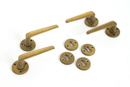 (4) VINTAGE ITALIAN BRASS DOOR HANDLES 1960'S