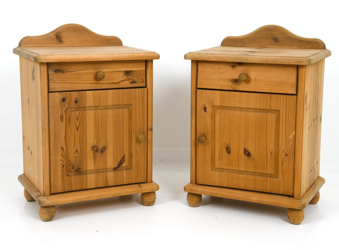 PAIR OF SWEDISH PINE NIGHTSTANDS C. 1970S (1 of 12)