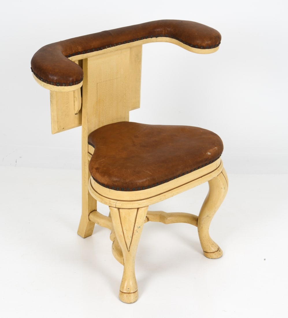 ANTIQUE ENGLISH OAK & LEATHER READING CHAIR (1 of 16)