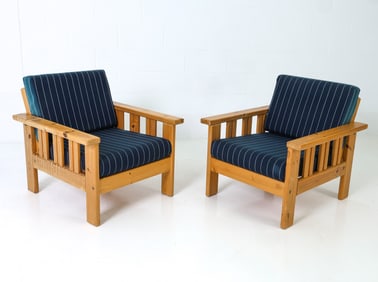 PAIR OF MOGENSEN STYLE DANISH PINE LOUNGE CHAIRS