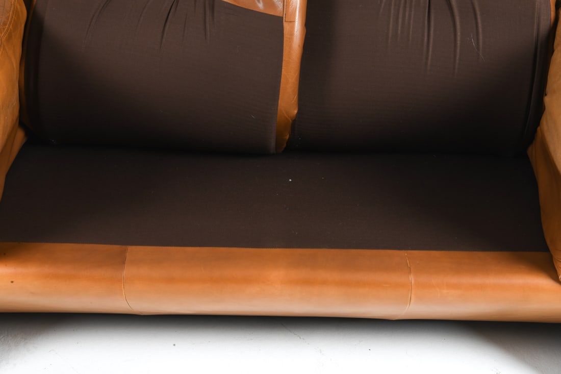 DE SEDE STYLE DANISH LEATHER LOVESEAT C. 1960S - 8