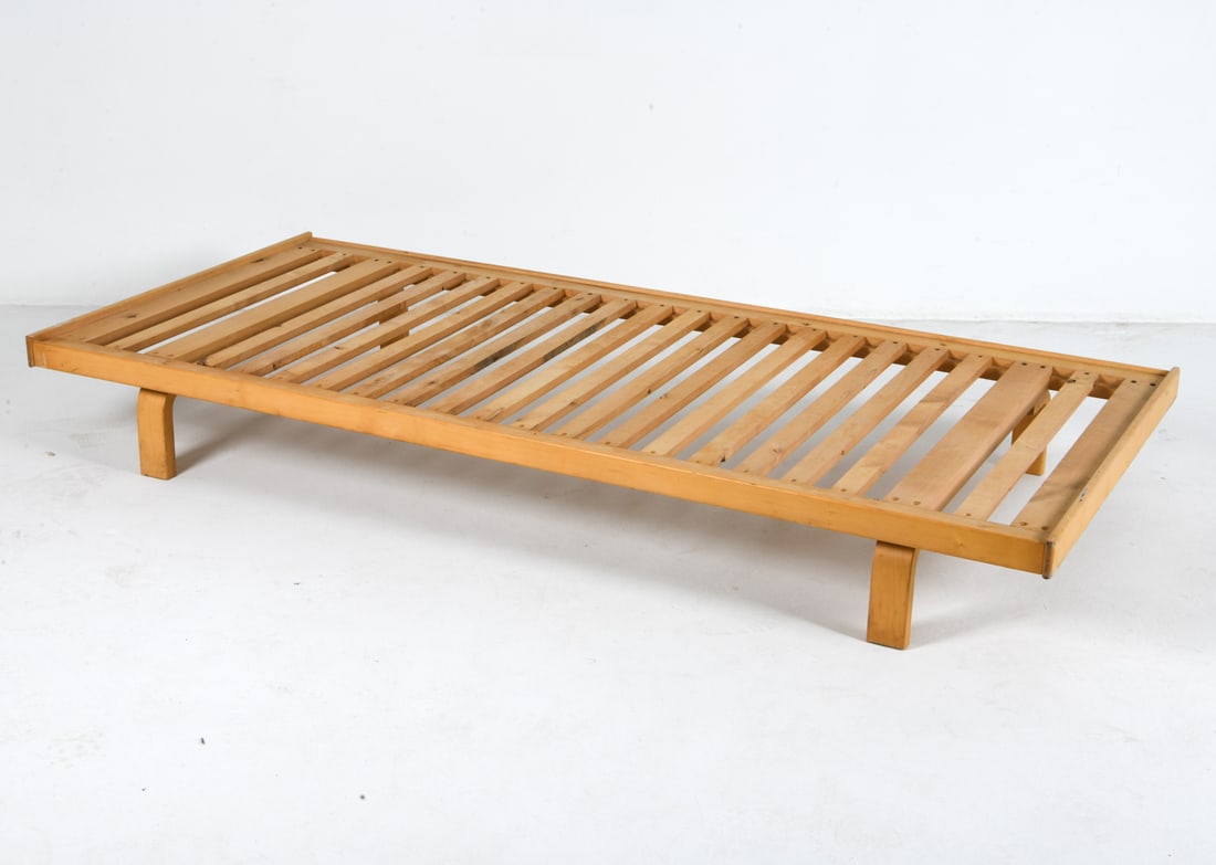 ALVAR AALTO FOR ARTEK M. 710 FINNISH BIRCH DAYBED: Designed by Alvar Aalto for Artek. Birch frame. Apparently untagged. Finland, circa 1970s. Dimensions: H 6.75" x W 80" x D 36.25". Condition: Wear consistent with age and use including dings and rubs.