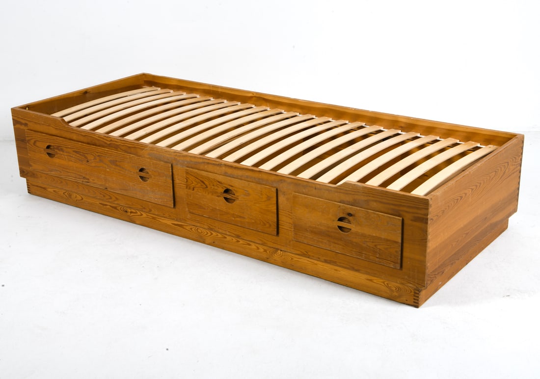 ATTR RUD THYGESEN DANISH PINE TWIN BED W/ STORAGE (1 of 9)