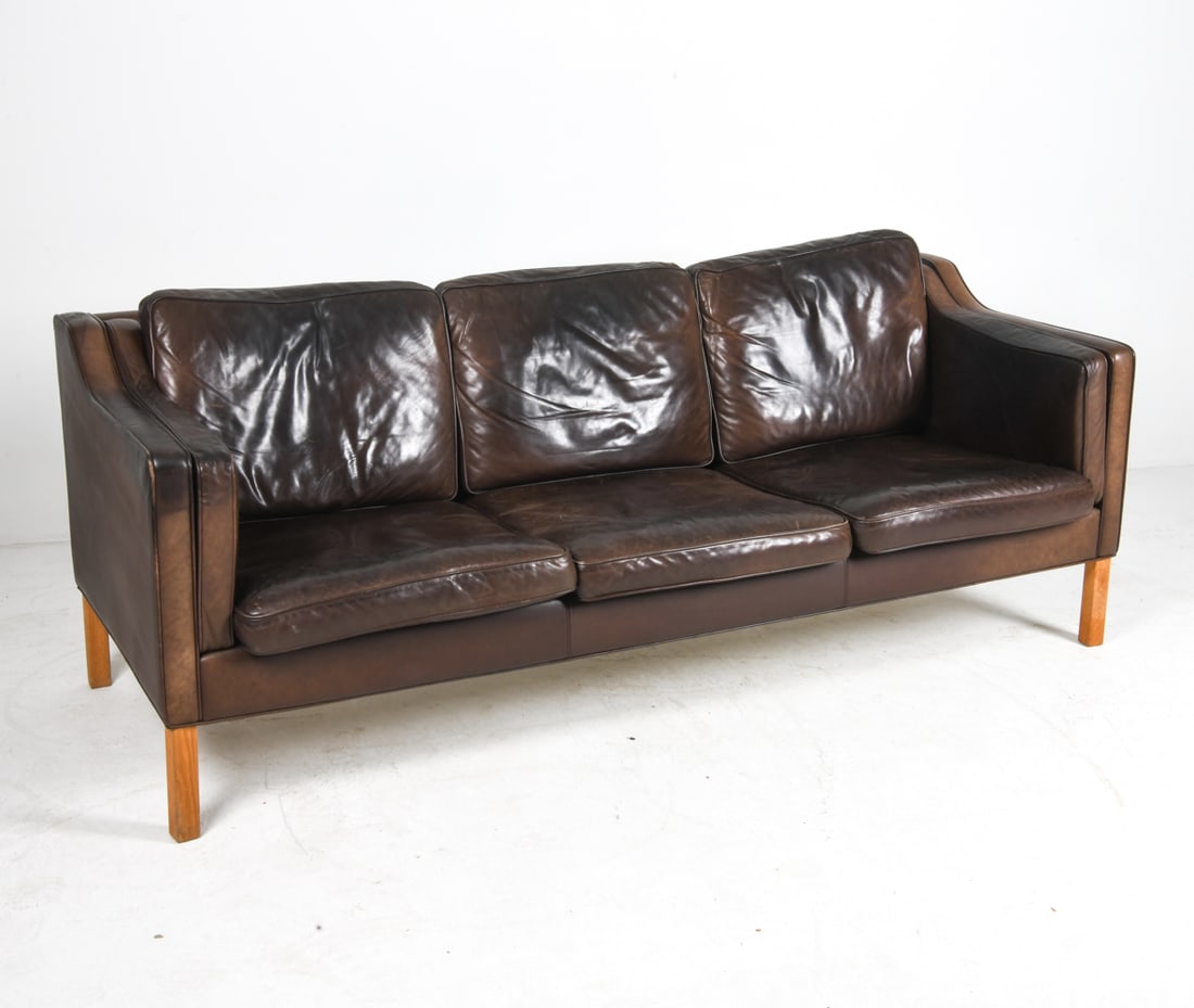 HURUP MOBLER DANISH LEATHER SOFA C. 1970S - 2