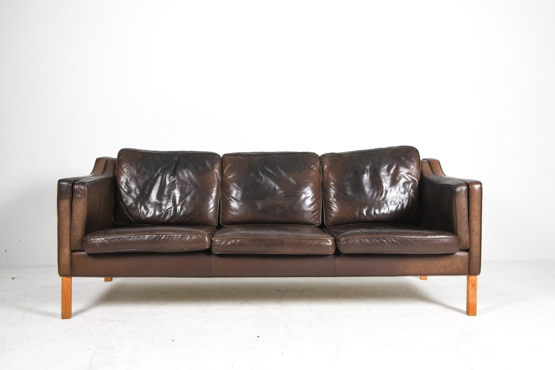 HURUP MOBLER DANISH LEATHER SOFA C. 1970S - 3