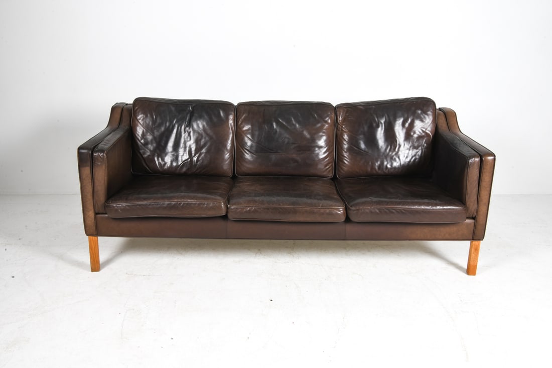 HURUP MOBLER DANISH LEATHER SOFA C. 1970S - 4