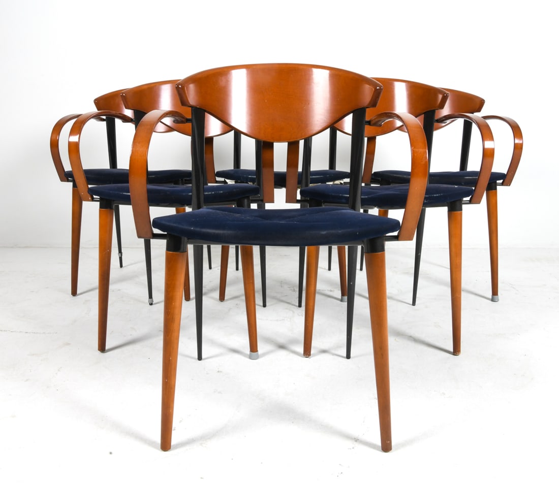 (6) PACO CAPDELL BEECH DINING CHAIRS C. 1980S - 2