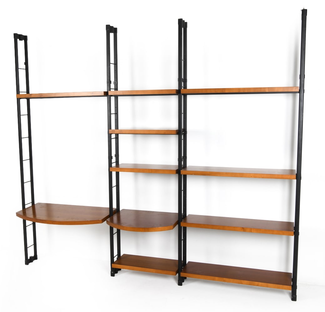 DANISH BEECH WALL SHELF SYSTEM C. 1960S (1 of 9)