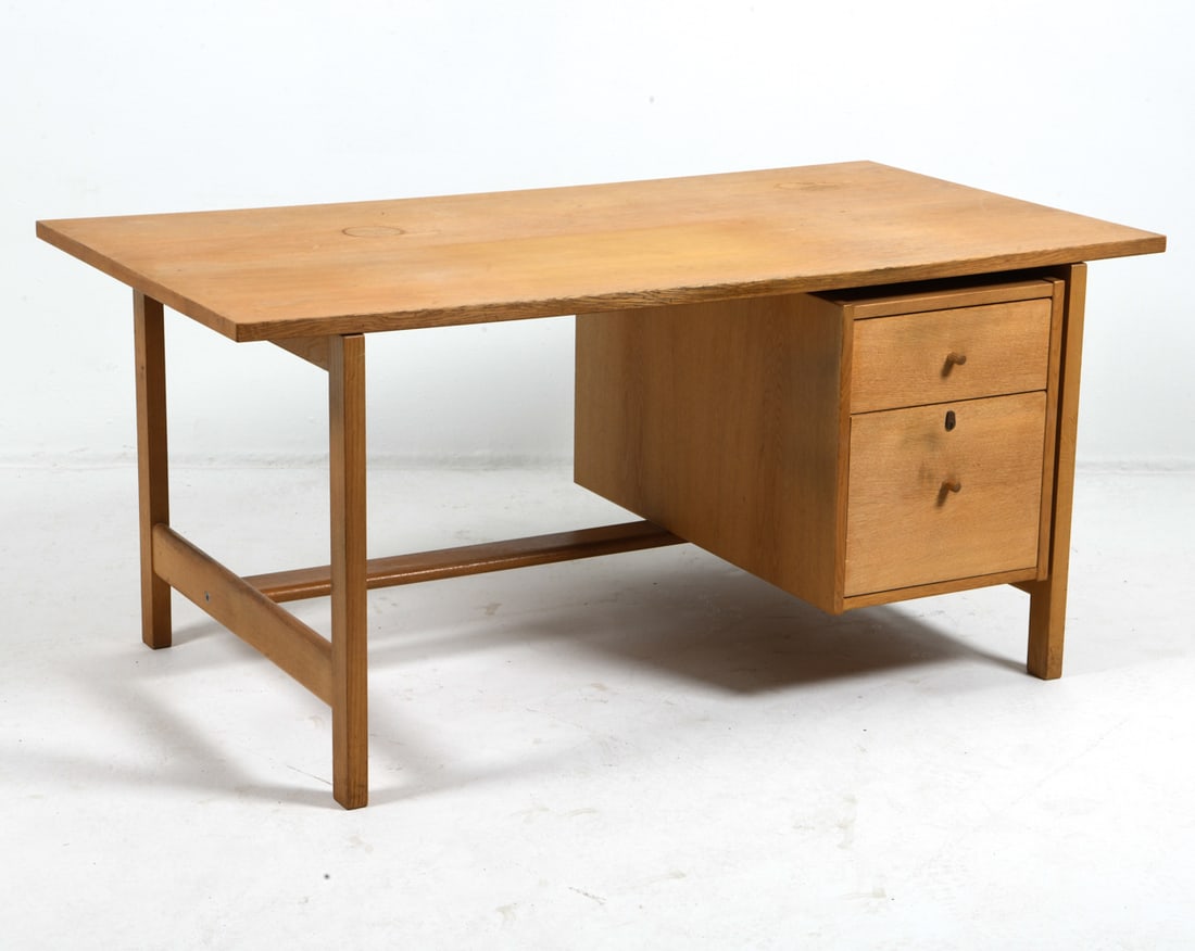 STYLE OF WEGNER DANISH OAK WRITING DESK C. 1970S (1 of 11)