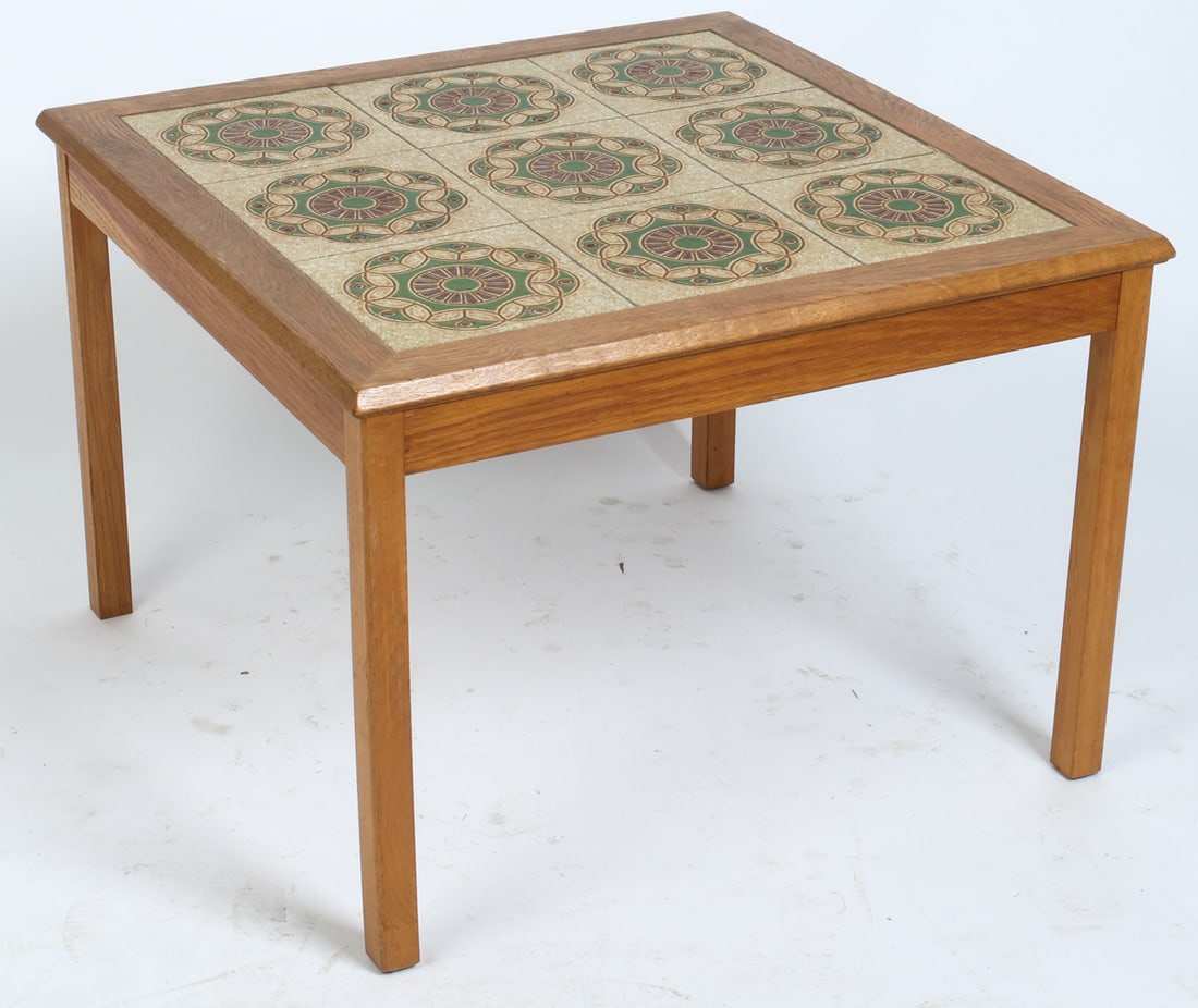 DANISH OAK & CERAMIC TILE SIDE TABLE C. 1960S (1 of 11)