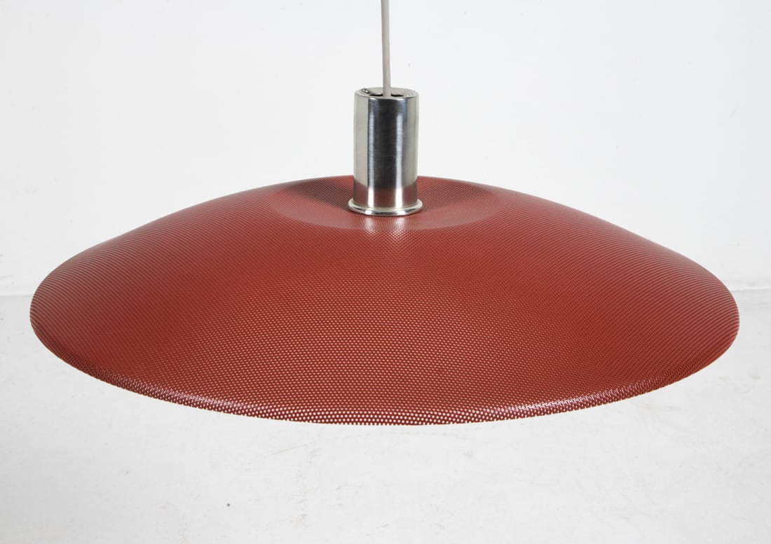 DANISH STEEL SAUCER PENDANT LIGHT C. 1970S (1 of 11)