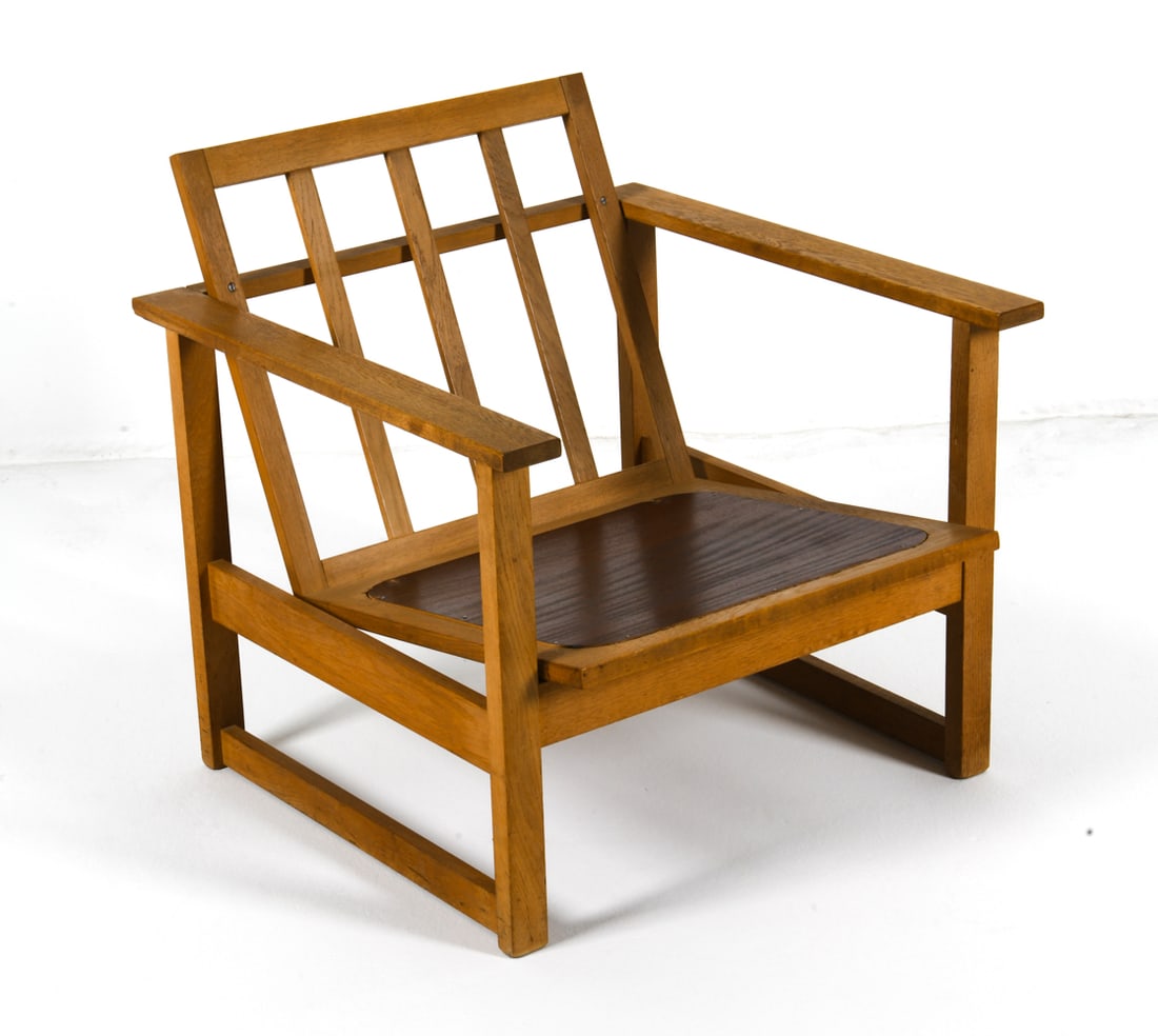 STYLE OF MOGENSEN OAK LOUNGE CHAIR FRAME C. 1960S (1 of 8)