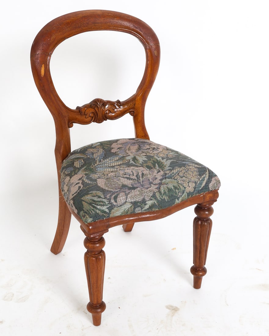 VICTORIAN STYLE MAHOGANY BALLOON BACK CHAIR 1960S (1 of 17)