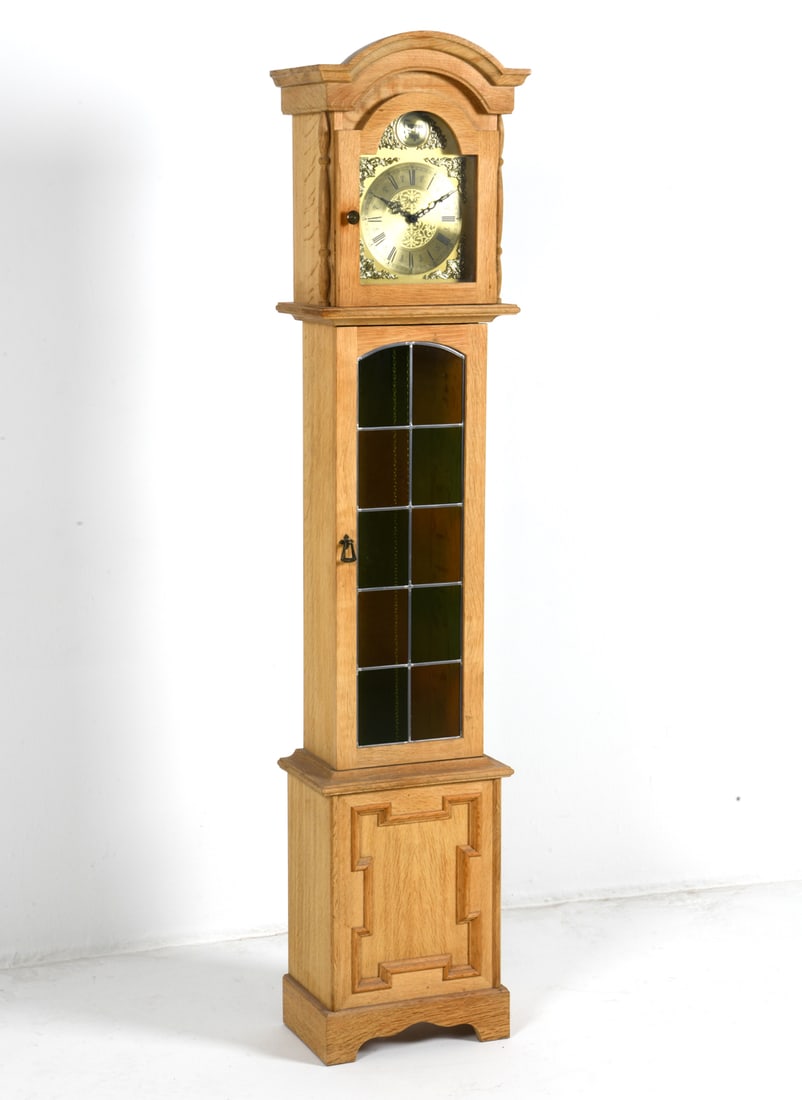 DANISH OAK TALL CASE CLOCK C. 1970S (1 of 9)