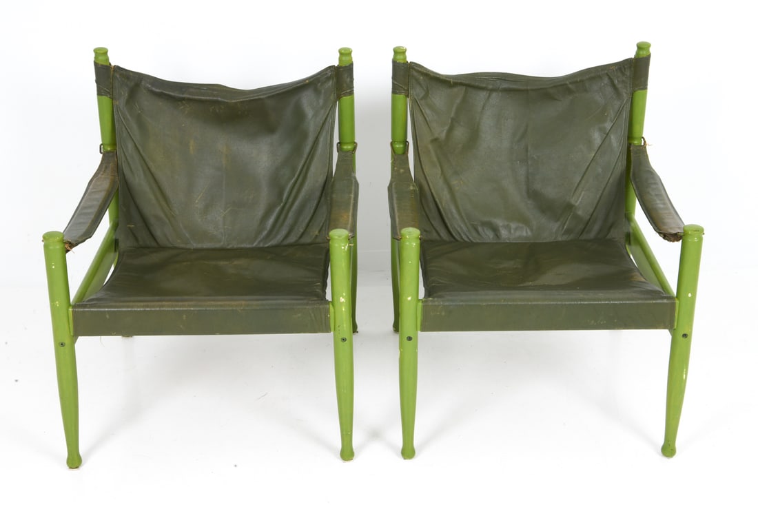 PAIR ERIK WORTS FOR EILERSEN LEATHER CHAIRS 1960S - 5