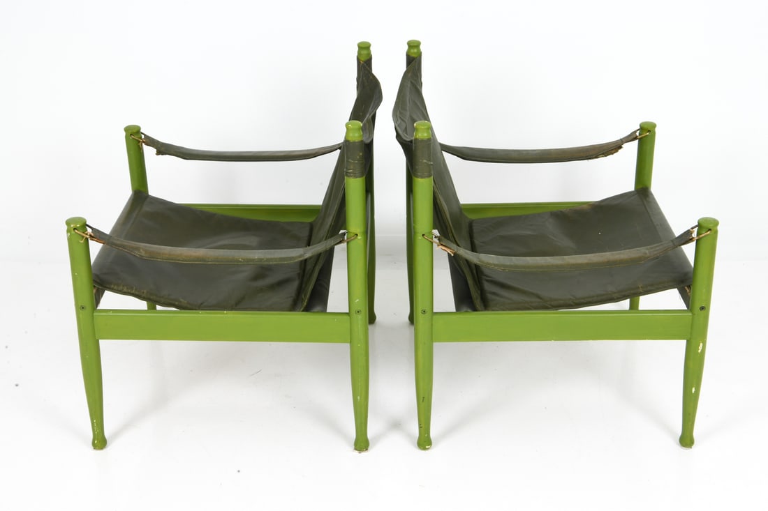 PAIR ERIK WORTS FOR EILERSEN LEATHER CHAIRS 1960S - 9