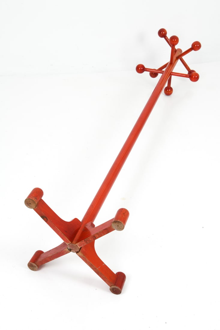 ITALIAN LACQUERED BEECH COAT RACK C. 1980S - 8